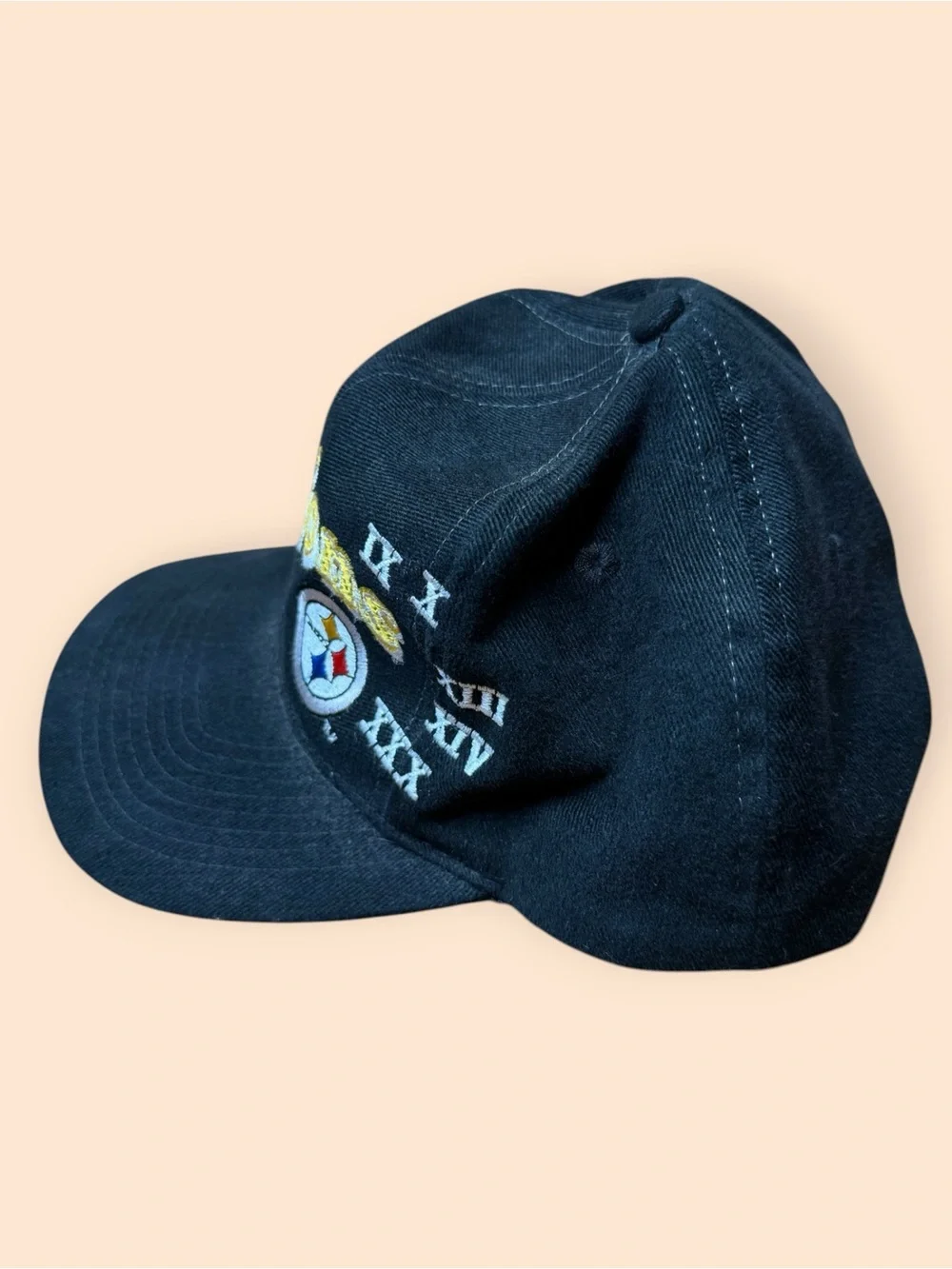 Vintage 1990s Pittsburgh Steelers Super Bowls SnapBack Hat NFL Vtg 90s